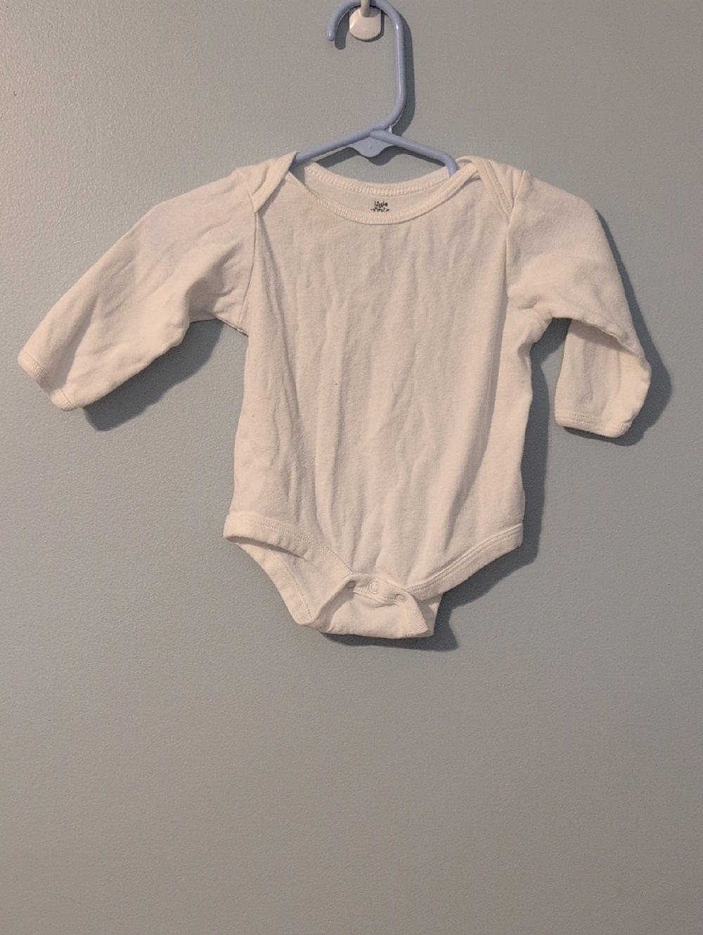 Plain White Long-Sleeve Baby Bodysuit by